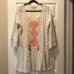 NWOT Embellished Cotton Tunic Dress, size Med